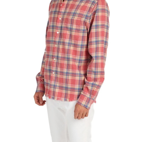 FRAME Denim Fray Hem Flannel Shirt - Picture 3 of 5